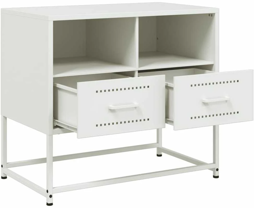 TV staliukas Televizoriaus spintelė, baltos spalvos, 68x39x60,5cm, plienas