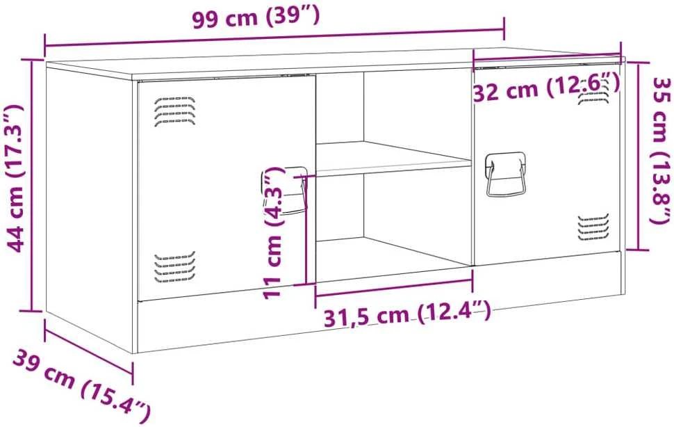 TV staliukas Televizoriaus spintelė, baltos spalvos, 99x39x44cm, plienas
