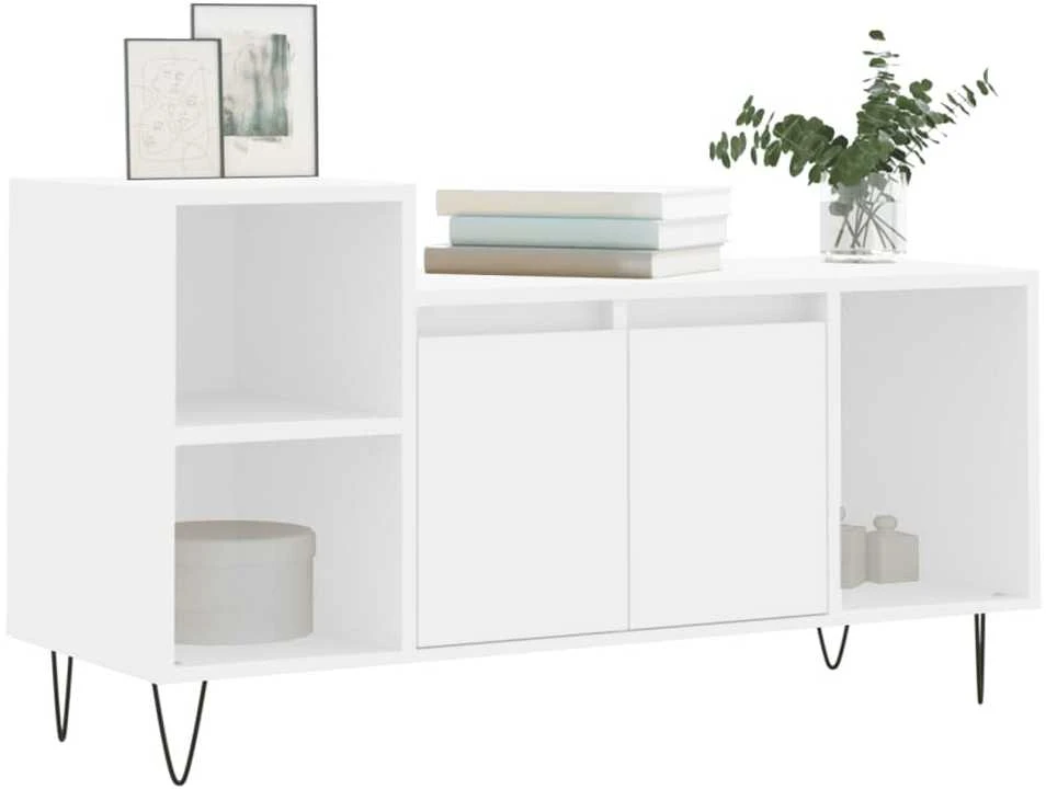 TV staliukas Televizoriaus spintelė, baltos spalvos, 100x35x55cm, mediena