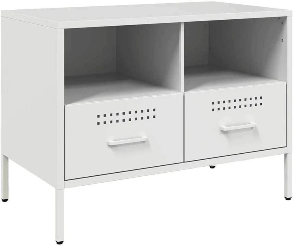 TV staliukas Televizoriaus spintelė, baltos spalvos, 68x39x50,5cm, plienas