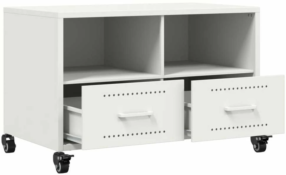 TV staliukas Televizoriaus spintelė, baltos spalvos, 68x39x43,5cm, plienas