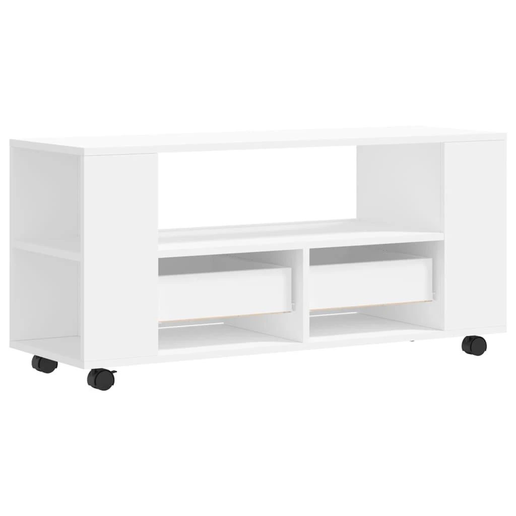 TV staliukas Televizoriaus spintelė, baltos spalvos, 102x34,5x43cm, mediena