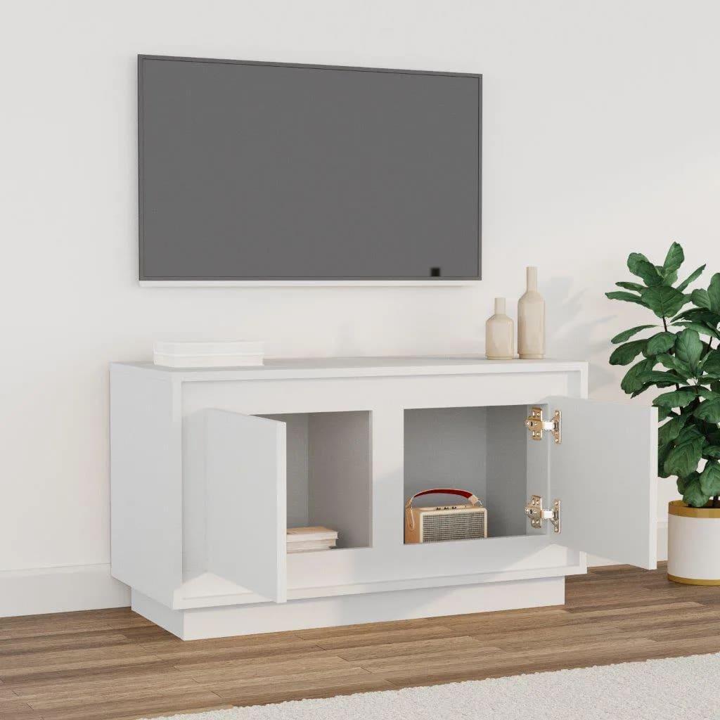 TV staliukas Televizoriaus spintelė, baltos spalvos, 80x35x45cm, mediena