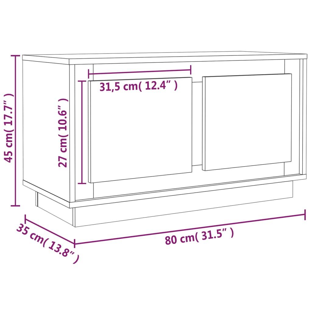 TV staliukas Televizoriaus spintelė, baltos spalvos, 80x35x45cm, mediena