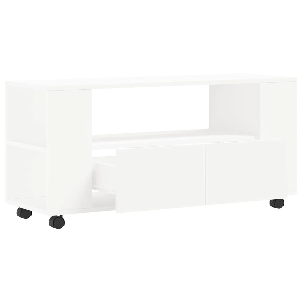 TV staliukas Televizoriaus spintelė, baltos spalvos, 102x34,5x43cm, mediena