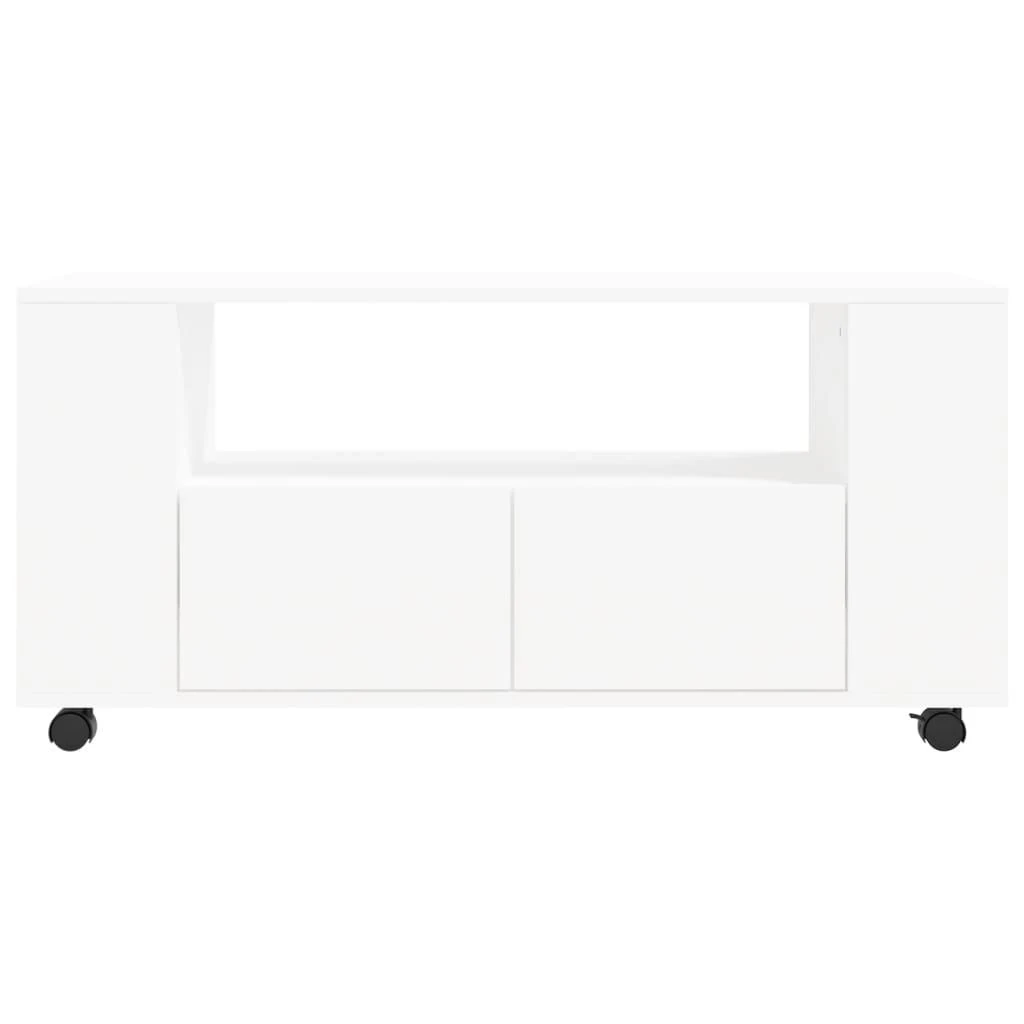 TV staliukas Televizoriaus spintelė, baltos spalvos, 102x34,5x43cm, mediena