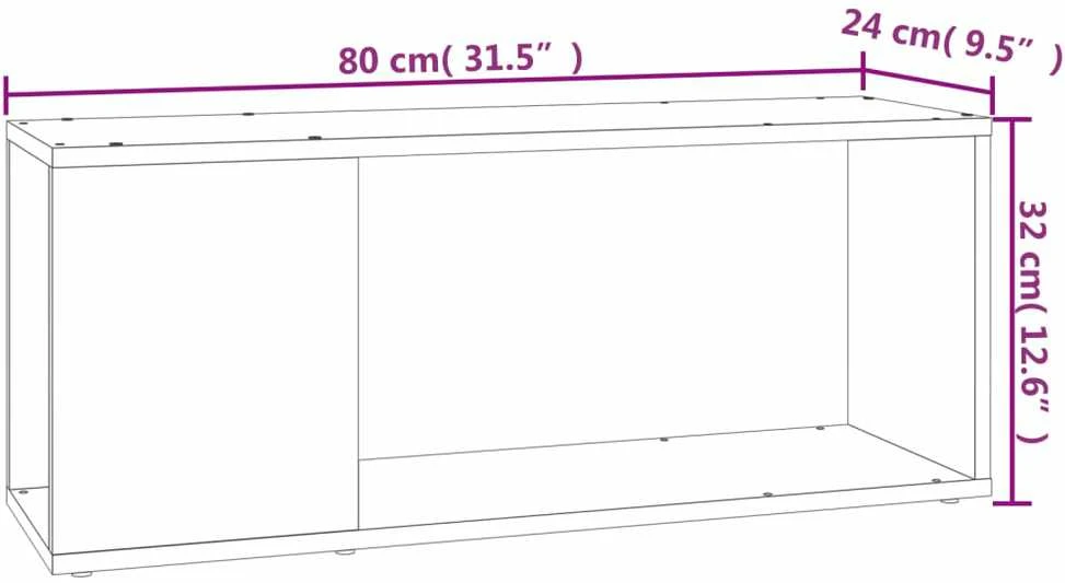 TV staliukas Televizoriaus spintelė, betono pilkos spalvos, 80x24x32cm, MDP
