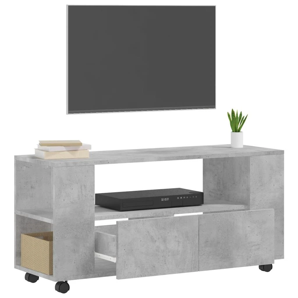 TV staliukas Televizoriaus spintelė, betono pilka, 102x34,5x43cm, mediena