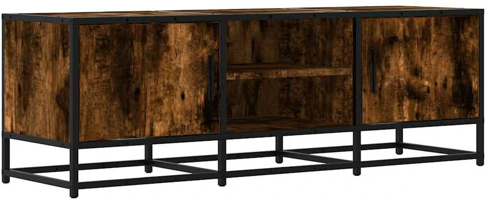 TV staliukas Televizoriaus spintelė, dūminė, 120x35x41cm, mediena ir metalas