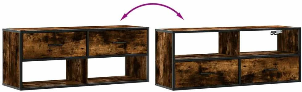 TV staliukas Televizoriaus spintelė, dūminė, 100x31x39,5cm, mediena/metalas