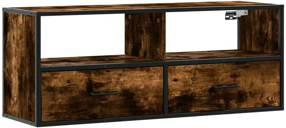 TV staliukas Televizoriaus spintelė, dūminė, 100x31x39,5cm, mediena/metalas