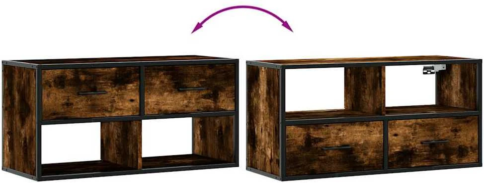 TV staliukas Televizoriaus spintelė, dūminė, 80x31x39,5cm, mediena/metalas