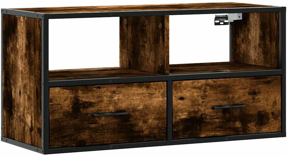TV staliukas Televizoriaus spintelė, dūminė, 80x31x39,5cm, mediena/metalas