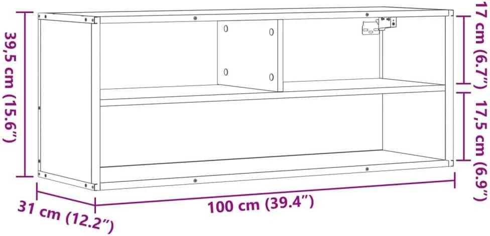 TV staliukas Televizoriaus spintelė, dūminė, 100x31x39,5cm, mediena/metalas