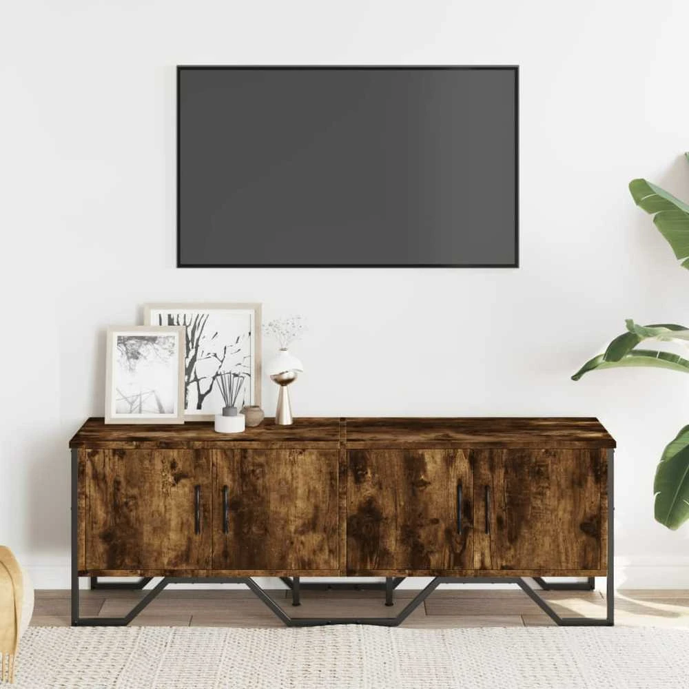 TV staliukas Televizoriaus spintelė, dūminio ąžuolo, 122x34x41cm, mediena