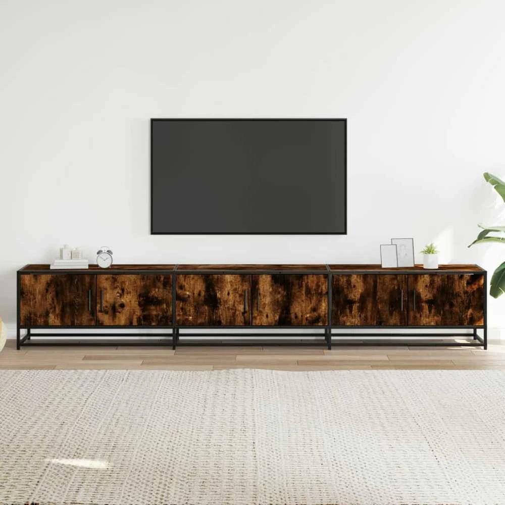 TV staliukas Televizoriaus spintelė, dūminio ąžuolo, 240x35x41cm, mediena