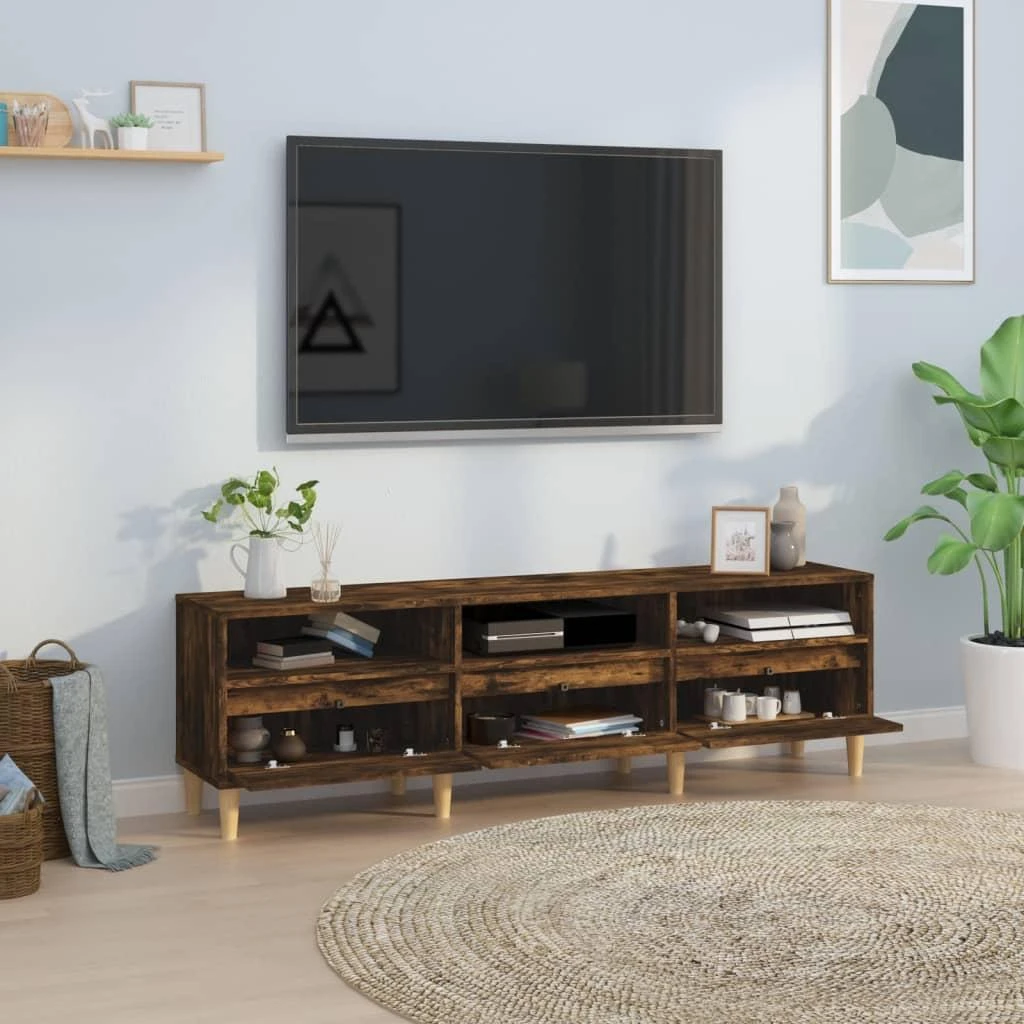 TV staliukas Televizoriaus spintelė, dūminio ąžuolo, 150x30x44,5cm, mediena