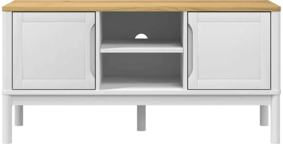 TV staliukas Televizoriaus spintelė FLORO, balta, 114x43x55cm, pušis