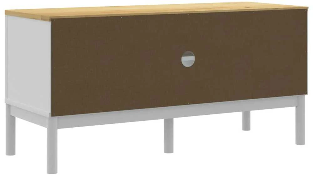 TV staliukas Televizoriaus spintelė FLORO, balta, 114x43x55cm, pušis