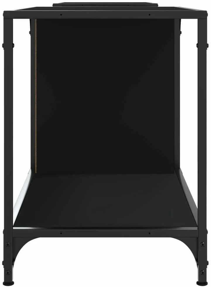 TV staliukas Televizoriaus spintelė, juoda, 203x37x50cm, apdirbta mediena