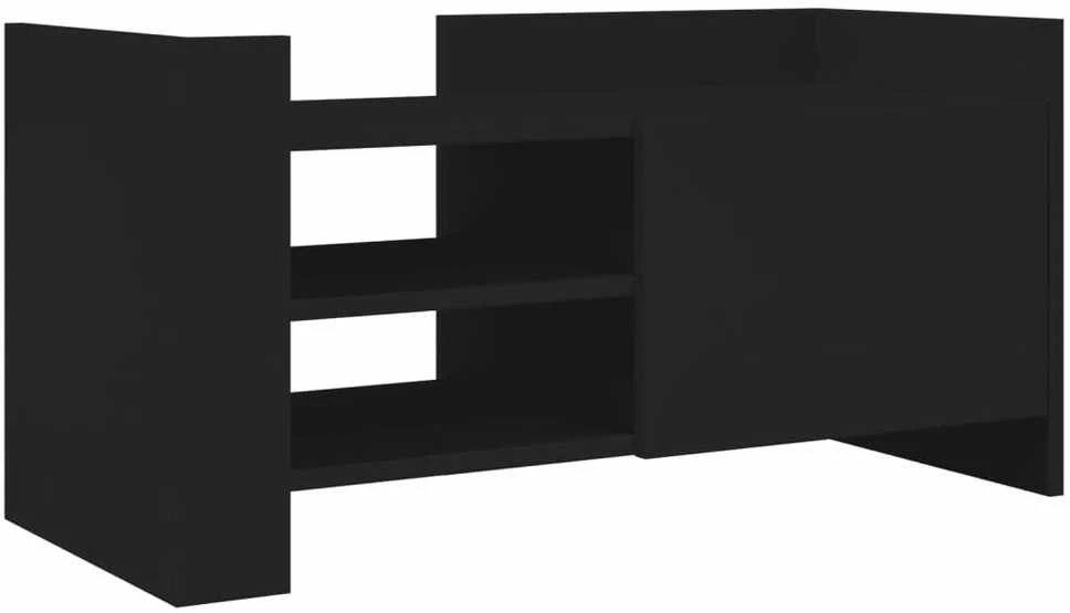 TV staliukas Televizoriaus spintelė, juoda, 80x35x40cm, apdirbta mediena