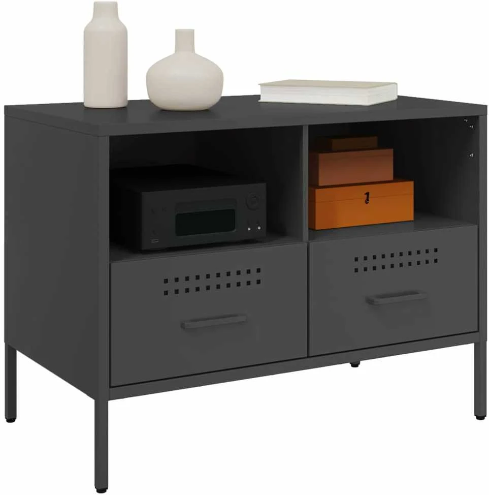TV staliukas Televizoriaus spintelė, juoda, 68x39x50,5cm, plienas