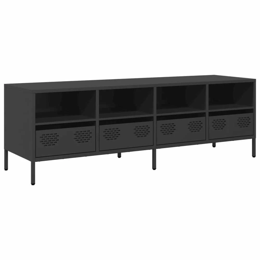 TV staliukas Televizoriaus spintelė, juoda, 135x39x43,5cm, plienas