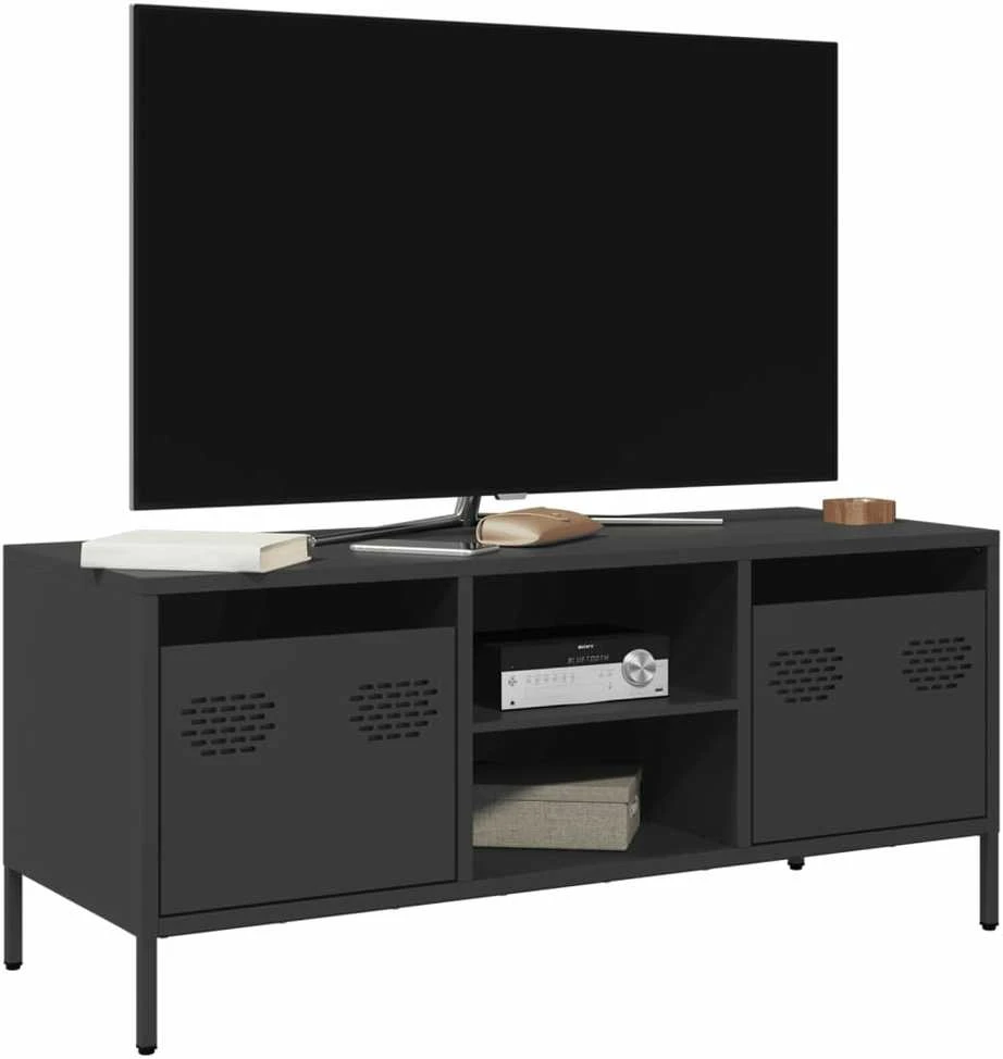 TV staliukas Televizoriaus spintelė, juoda, 101,5x39x43,5cm, plienas