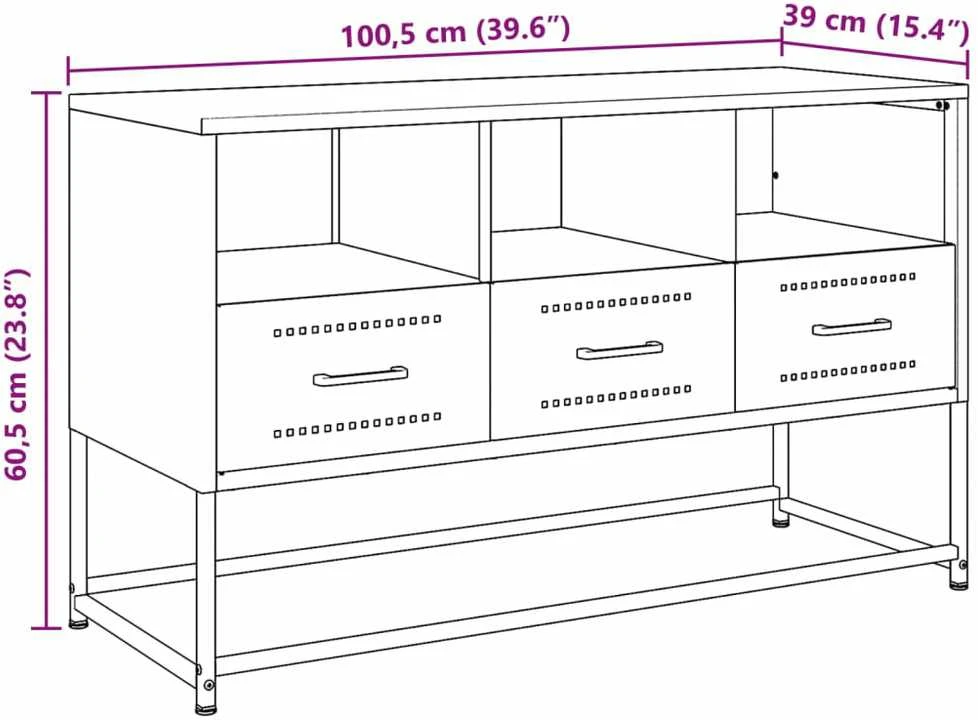TV staliukas Televizoriaus spintelė, juoda, 100,5x39x60,5cm, plienas