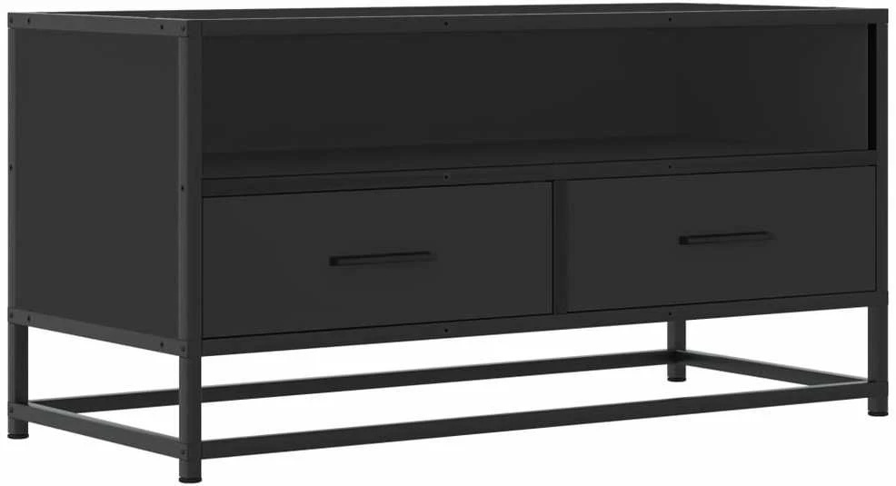 TV staliukas Televizoriaus spintelė, juoda, 80x34,5x40cm, mediena ir metalas