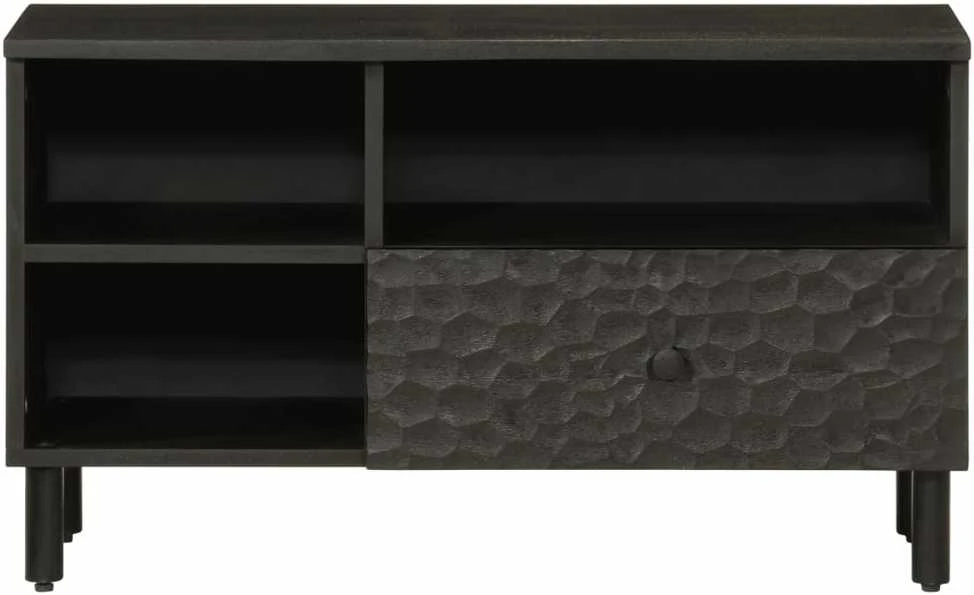 TV staliukas Televizoriaus spintelė, juoda, 80x33x46cm, mango masyvas
