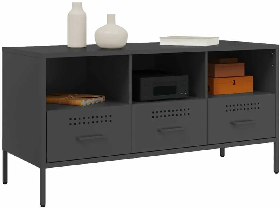TV staliukas Televizoriaus spintelė, juoda, 100,5x39x50,5cm, plienas