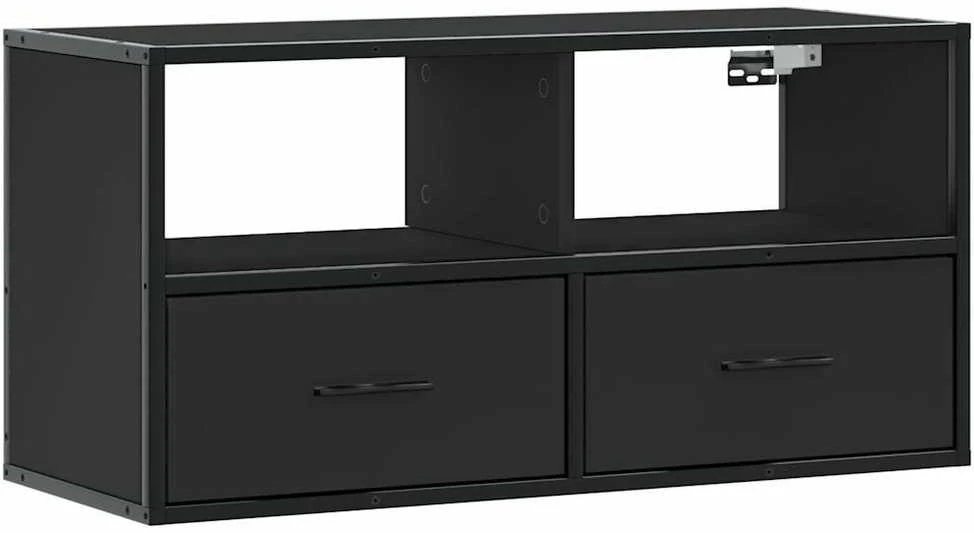 TV staliukas Televizoriaus spintelė, juoda, 80x31x39,5cm, mediena/metalas