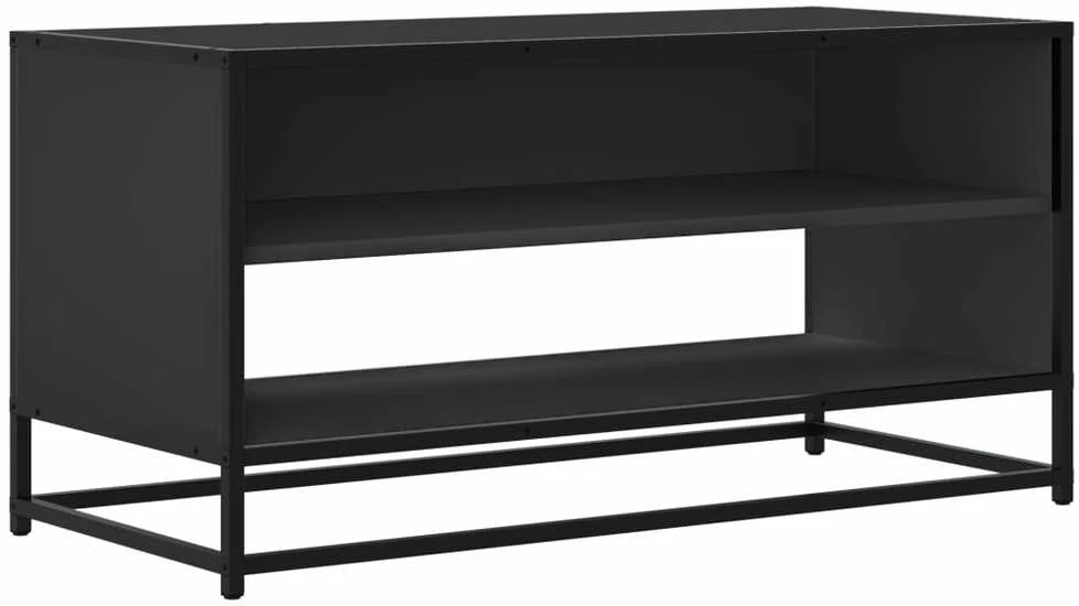 TV staliukas Televizoriaus spintelė, juoda, 91x40x46cm, mediena ir metalas