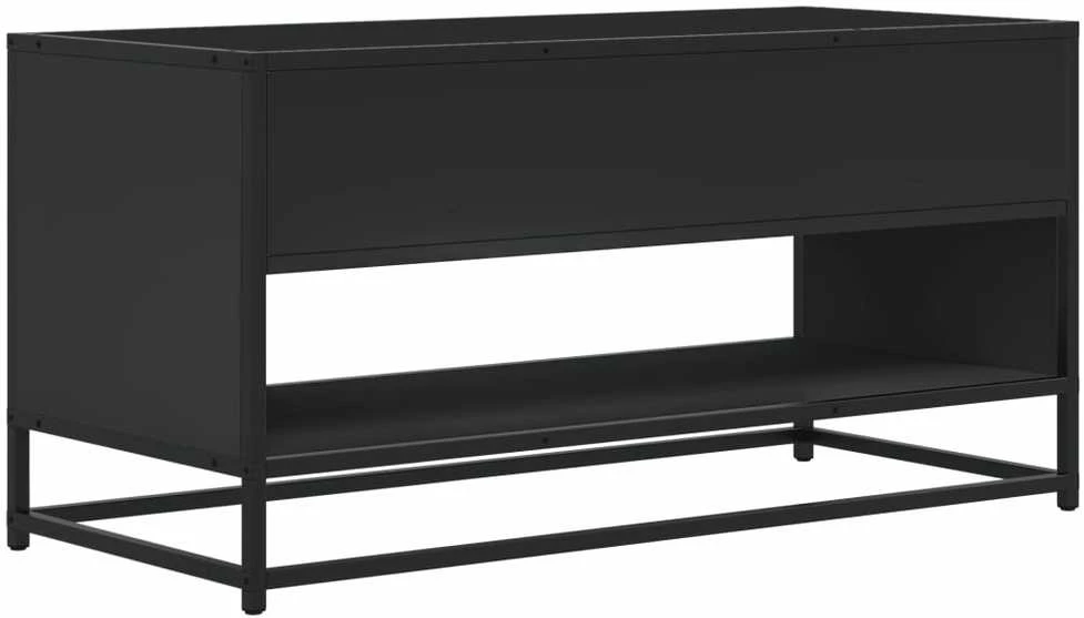 TV staliukas Televizoriaus spintelė, juoda, 91x40x46cm, mediena ir metalas