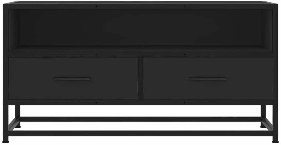 TV staliukas Televizoriaus spintelė, juoda, 80x34,5x40cm, mediena ir metalas