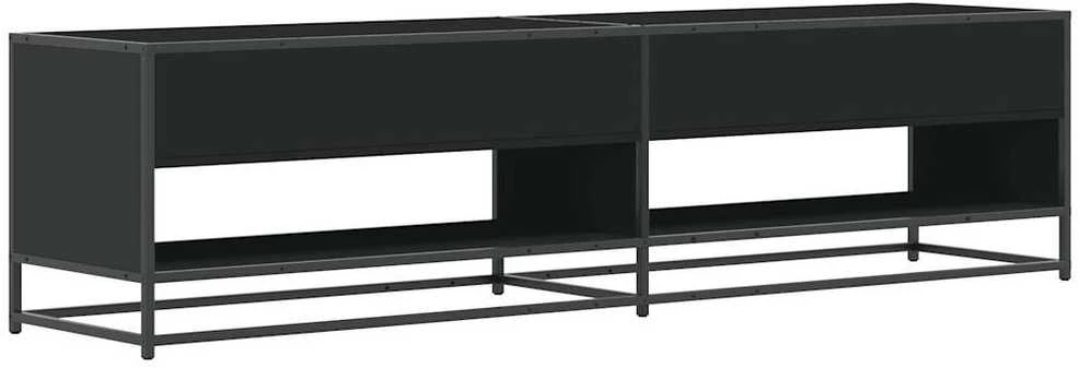 TV staliukas Televizoriaus spintelė, juoda, 180,5x40x46cm, apdirbta mediena