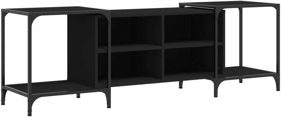 TV staliukas Televizoriaus spintelė, juoda, 153x37x50cm, apdirbta mediena