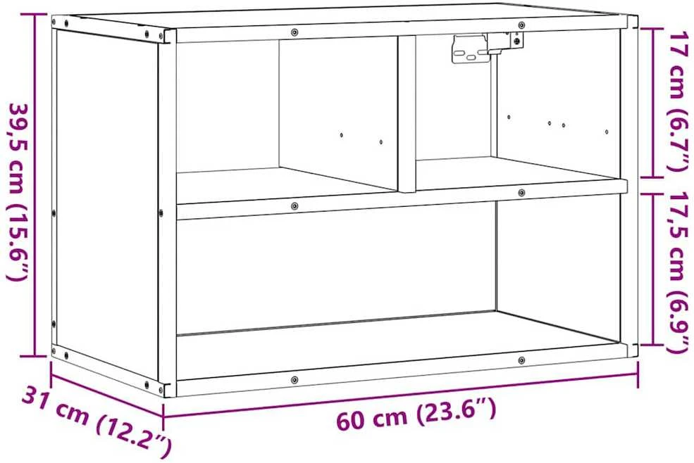 TV staliukas Televizoriaus spintelė, juoda, 60x31x39,5cm, mediena ir metalas