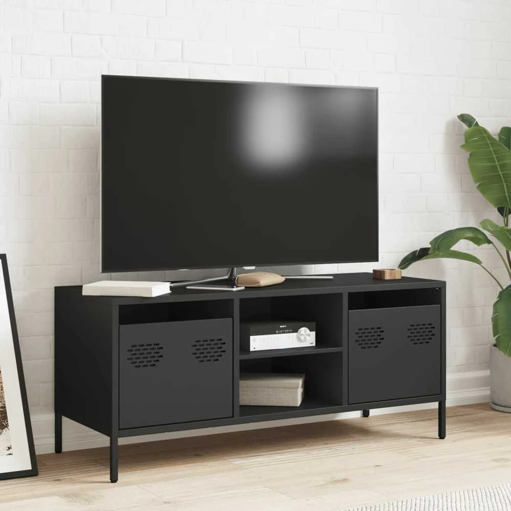 TV staliukas Televizoriaus spintelė, juoda, 101,5x39x43,5cm, plienas