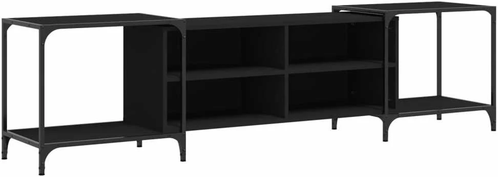 TV staliukas Televizoriaus spintelė, juoda, 203x37x50cm, apdirbta mediena