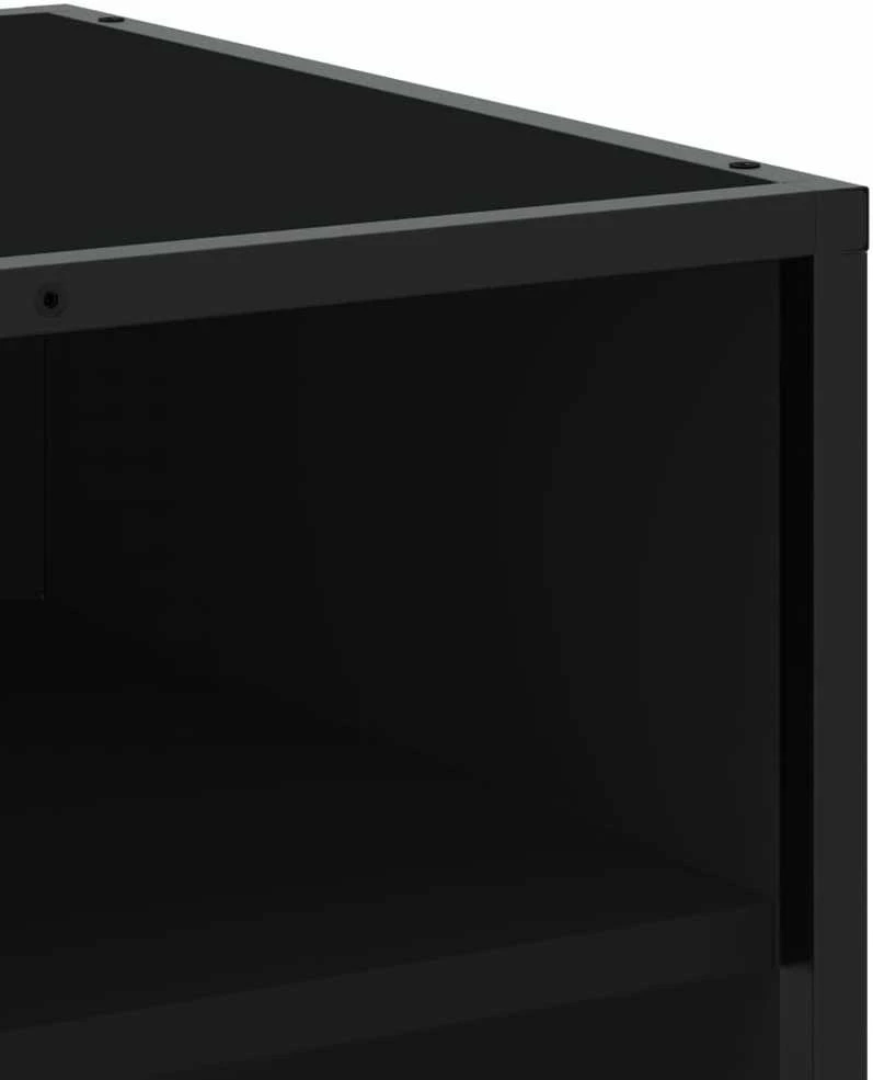 TV staliukas Televizoriaus spintelė, juoda, 180x40x46cm, apdirbta mediena