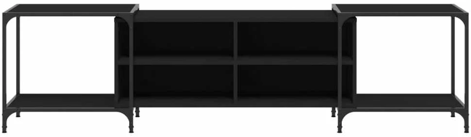 TV staliukas Televizoriaus spintelė, juoda, 203x37x50cm, apdirbta mediena