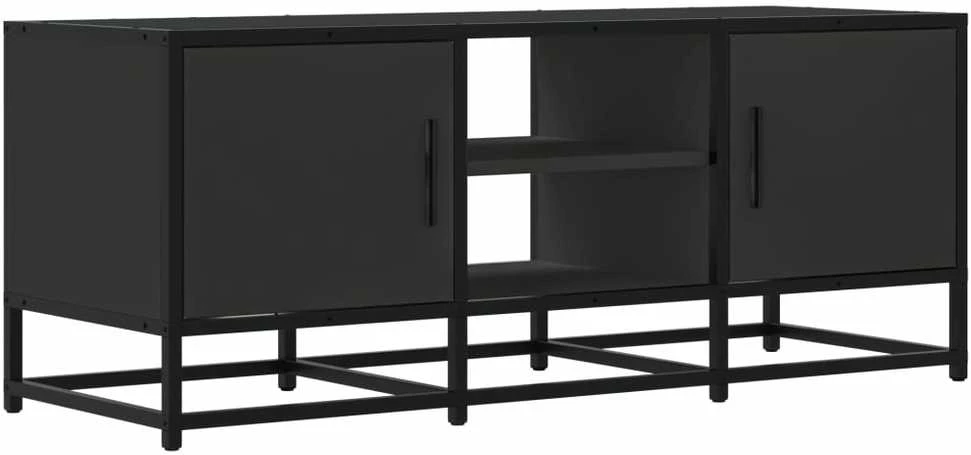 TV staliukas Televizoriaus spintelė, juoda, 100x35x41cm, mediena ir metalas