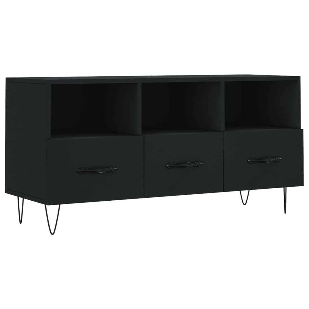 TV staliukas Televizoriaus spintelė, juoda, 102x36x50cm, apdirbta mediena