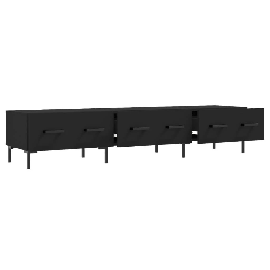 TV staliukas Televizoriaus spintelė, juoda, 150x36x30cm, apdirbta mediena