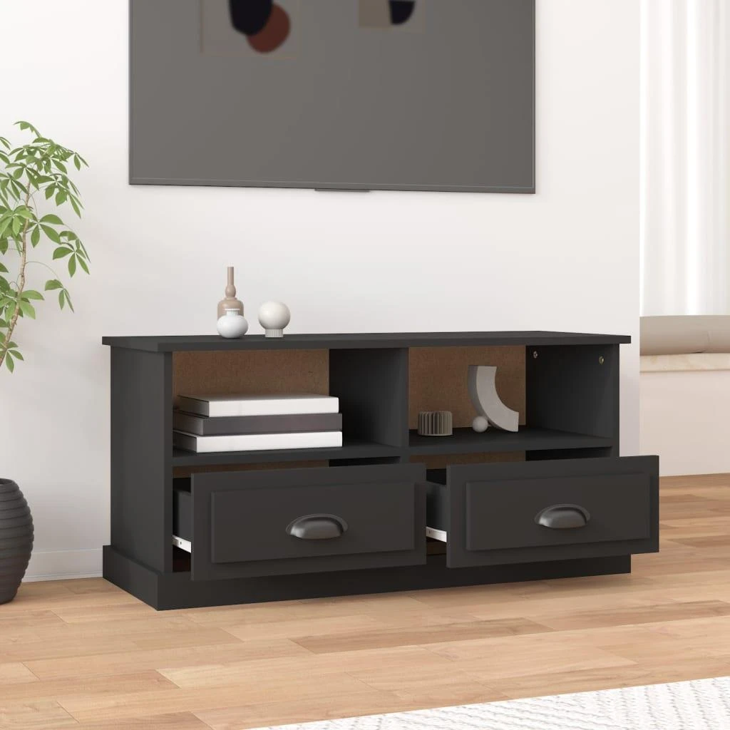 TV staliukas Televizoriaus spintelė, juoda, 93x35,5x45cm, apdirbta mediena