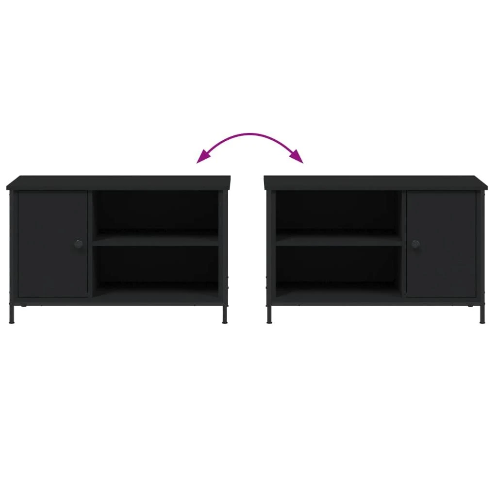 TV staliukas Televizoriaus spintelė, juoda, 80x40x50cm, apdirbta mediena