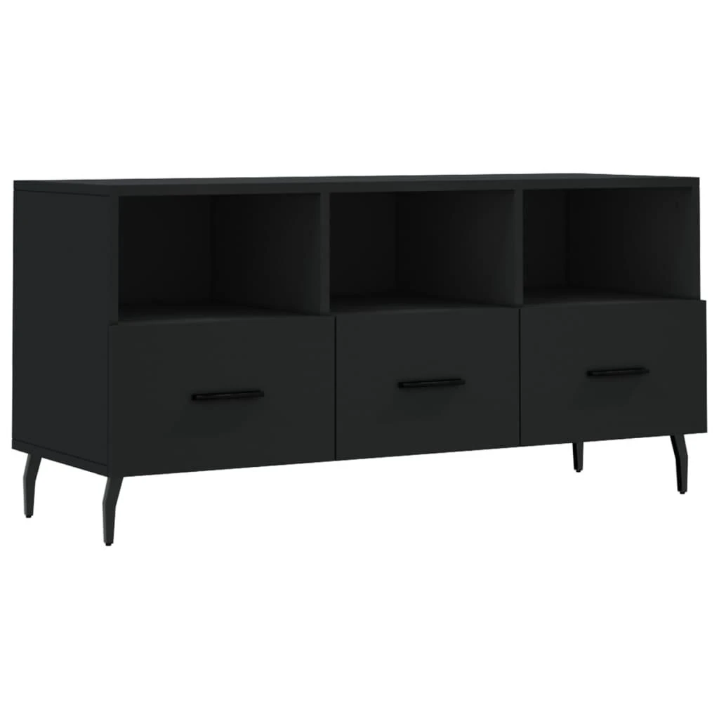 TV staliukas Televizoriaus spintelė, juoda, 102x36x50cm, apdirbta mediena