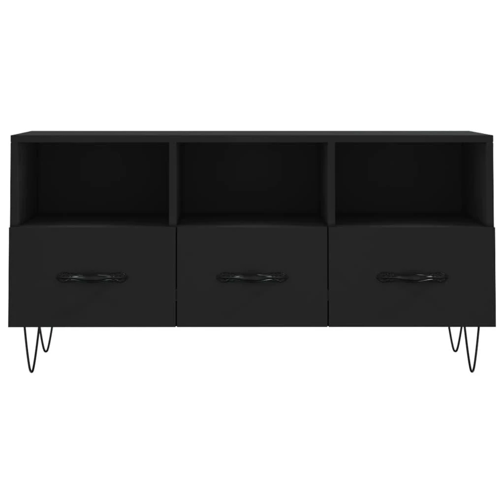 TV staliukas Televizoriaus spintelė, juoda, 102x36x50cm, apdirbta mediena